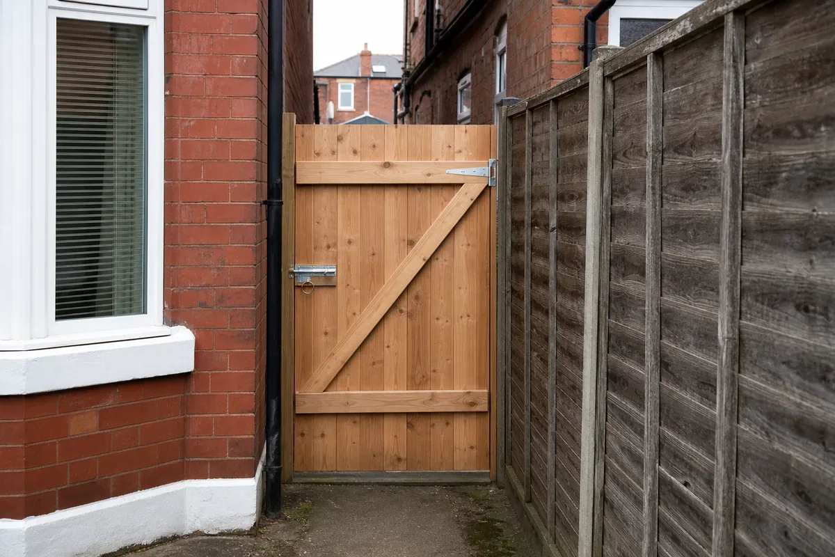 Wooden garden gate fitted in Leicester